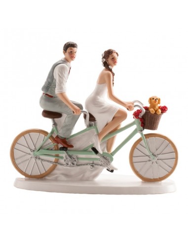 Figura para Tarta Novios "Pareja en Bicicleta" 21x19x9cm Dekora