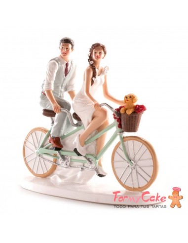 Figura para Tarta Novios "Pareja en Bicicleta" 21x19x9cm Dekora
