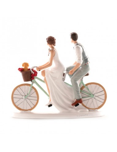 Figura para Tarta Novios "Pareja en Bicicleta" 21x19x9cm Dekora