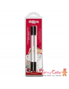 Rotulador Comestible Doble Punta Negro 2Ud Dekora
