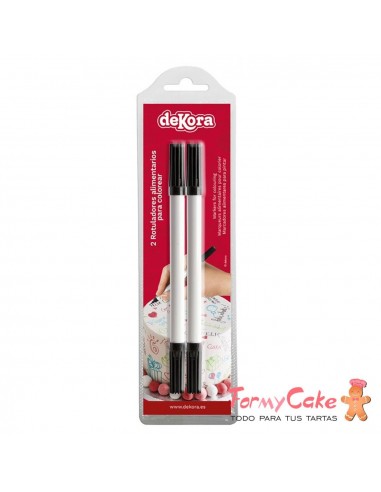 Rotulador Comestible Doble Punta Negro 2Ud Dekora