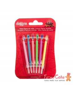 Velas para Tartas Llama De Colores 6ud Dekora