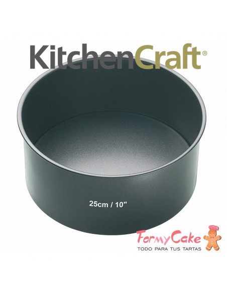 Molde con Base Extraible De Acero, Negro, 25x8cm Master Class