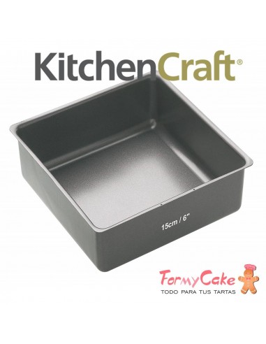Molde Cuadrado De Acero, Negro, 15X15x7,5cm Master Class