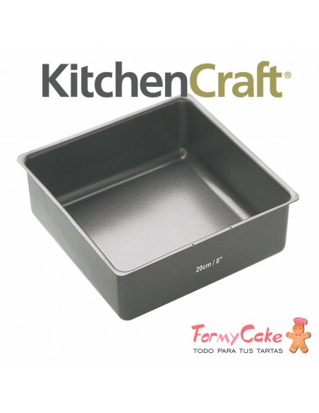 Molde Cuadrado De Acero, Negro, 20X20x7,5cm Master Class