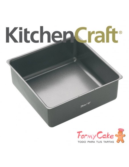 Molde Cuadrado De Acero, Negro, 20X20x7,5cm Master Class