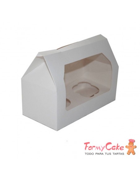 Caja 2 Cupcakes Blanca