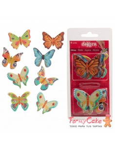 Mariposas de Oblea 8ud Dekora