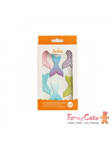 Decoración De Azúcar Colas De Sirena 6ud Decora