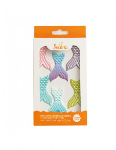 Decoración De Azúcar Colas De Sirena 6ud Decora