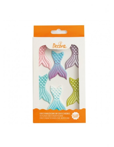Decoración De Azúcar Colas De Sirena 6ud Decora