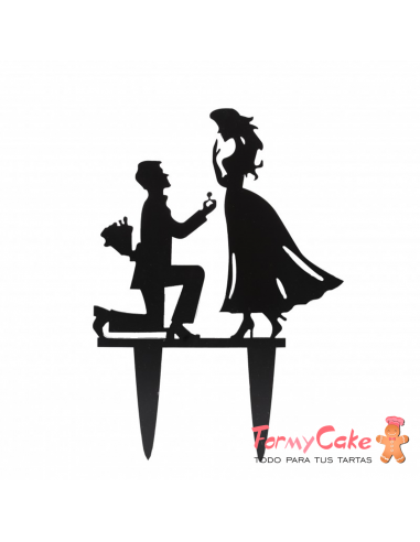 Cake Topper Acrílico Silueta Novios Modelo 13