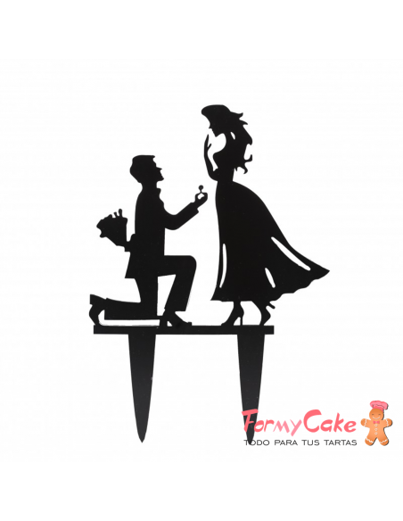 Cake Topper Acrílico Silueta Novios Modelo 13