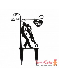 Cake Topper Acrílico Silueta Novios Modelo 11