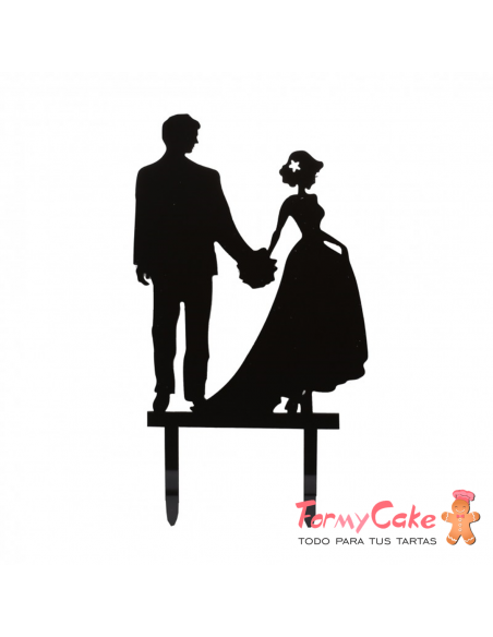 Cake Topper Acrílico Silueta Novios Modelo 11