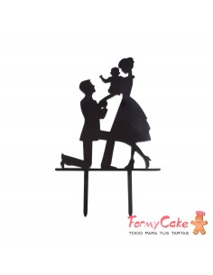 Cake Topper Acrílico Silueta Novios Modelo 3
