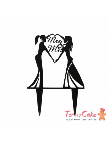 Cake Topper Acrílico Silueta Novias