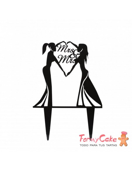 Cake Topper Acrílico Silueta Novias