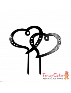 Cake Topper Acrílico Doble Corazón