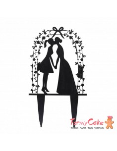 Cake Topper Acrílico Silueta Novias 2