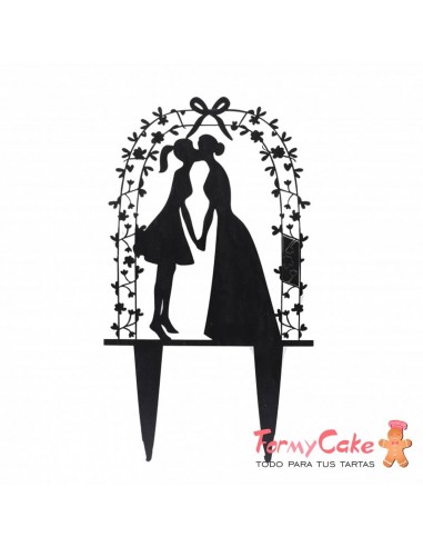 Cake Topper Acrílico Silueta Novias 2