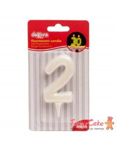 Vela Fluorescente 6,5cm Número 0 Dekora