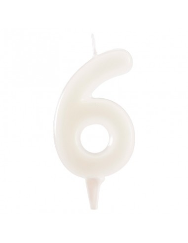 Vela Fluorescente 6cm Número 6 Dekora