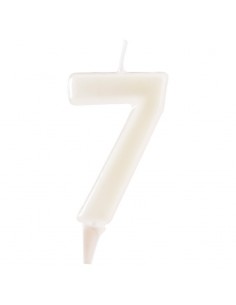 Vela Fluorescente 6cm Número 7 Dekora 2