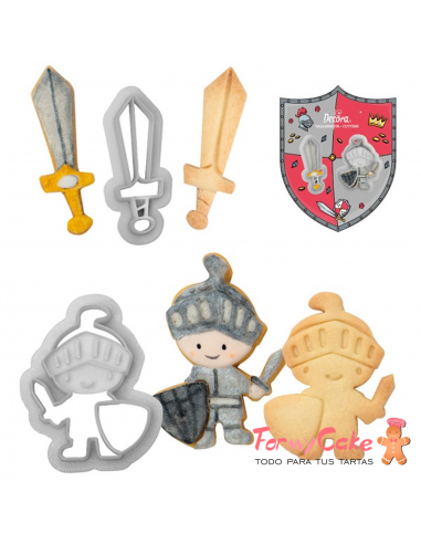 Kit 2 Cortadores Guerrero y Espada Decora