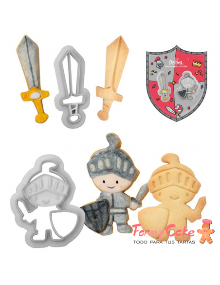 Kit 2 Cortadores Guerrero y Espada Decora