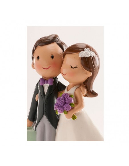 Figura para Tarta Novios Coche Just Married 11,5cm Dekora