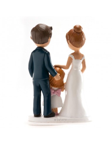 Figura para Tarta Novios Con Niña 16cm Dekora