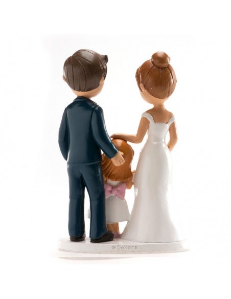 Figura para Tarta Novios Con Niña 16cm Dekora