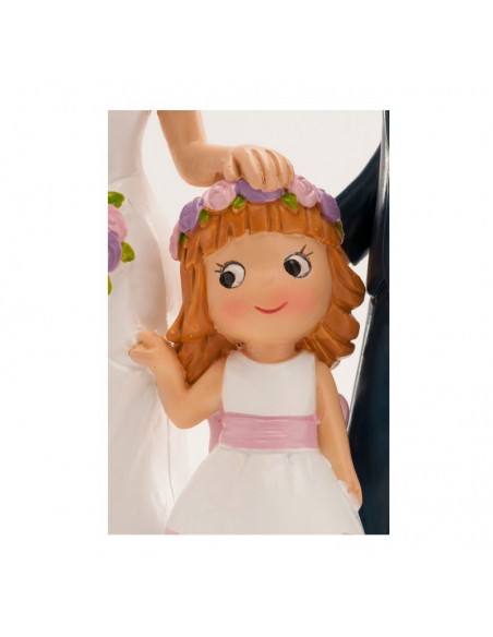 Figura para Tarta Novios Con Niña 16cm Dekora
