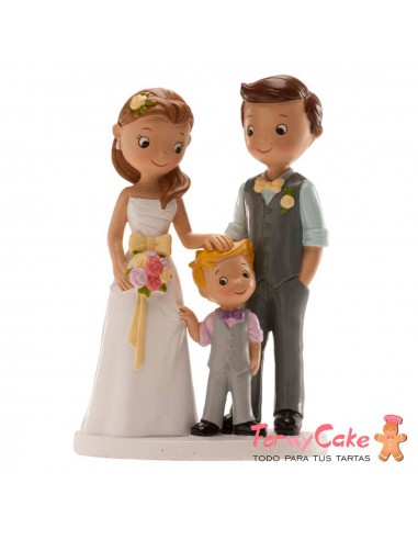 Figura para Tarta Novios Con Niño 16cm Dekora