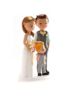Figura para Tarta Novios Con Niño 16cm Dekora 2