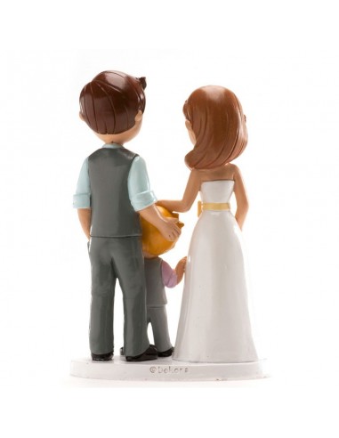 Figura para Tarta Novios Con Niño 16cm Dekora