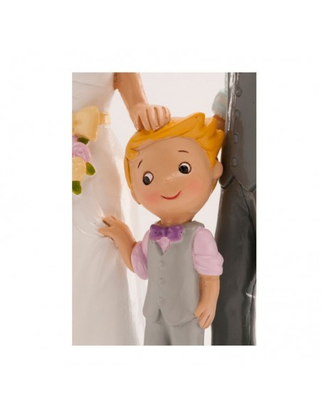 Figura para Tarta Novios Con Niño 16cm Dekora