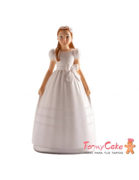 Figura para Tarta Comunión Niña Con Paloma Dekora