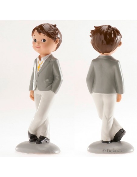 Figura para Tarta Comunión Niño Traje Gris Dekora