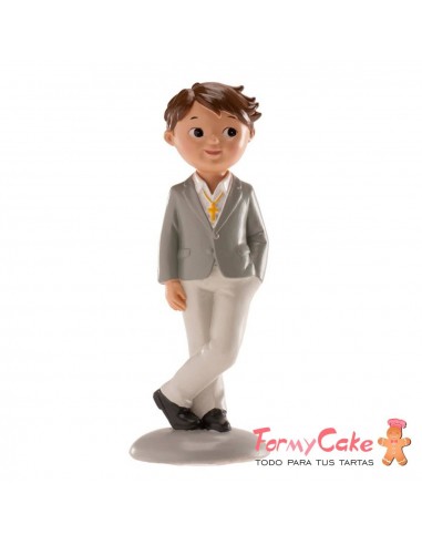 Figura para Tarta Comunión Niño Traje Gris Dekora