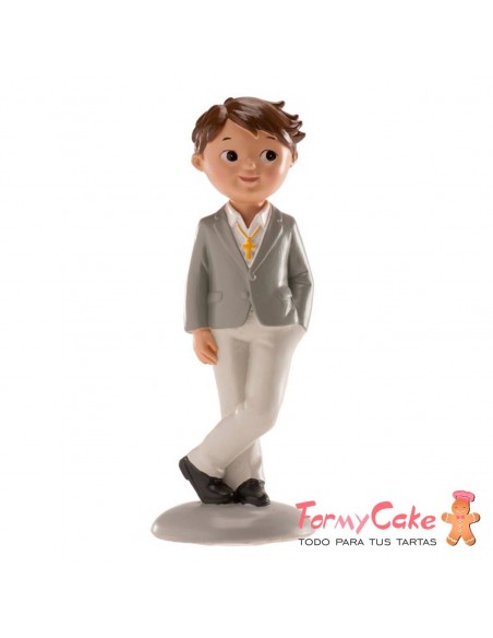 Figura para Tarta Comunión Niño Traje Gris Dekora