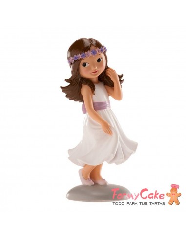 Figura para Tarta Comunión Niña Lazo Violeta Irene Dekora