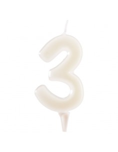 Vela Fluorescente 6cm Número 3 Dekora 2
