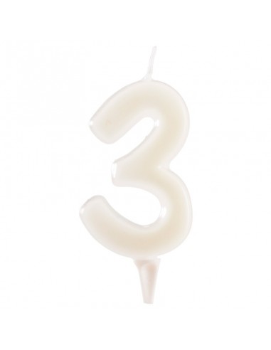 Vela Fluorescente 6cm Número 3 Dekora