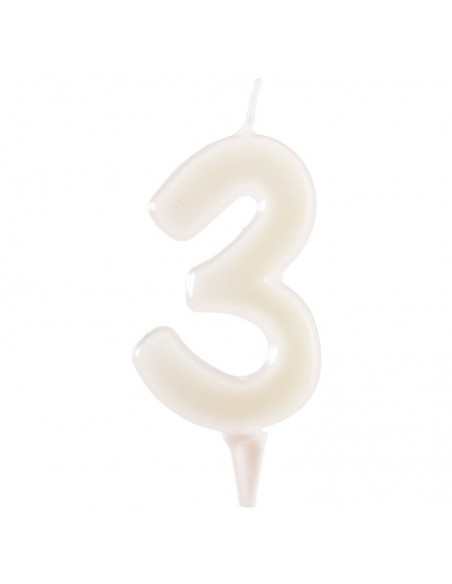 Vela Fluorescente 6cm Número 3 Dekora