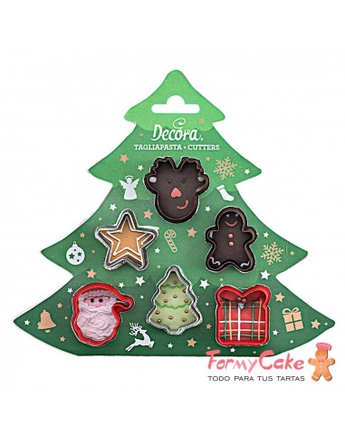 Kit Mini Cortadores Decoración Navidad 6ud. Decora