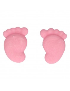 Set Decoraciones De Azúcar Pies Bebe Rosas, 16ud. Funcakes 2
