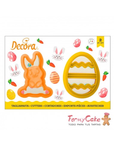 Kit Cortadores Conejo Y Huevo Decorado 2ud. Decora