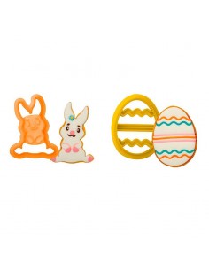 Kit Cortadores Conejo Y Huevo Decorado 2ud. Decora 2